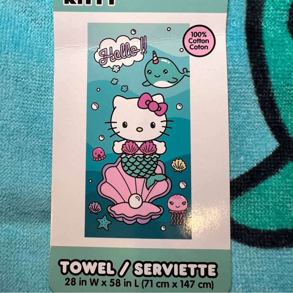 Hello Kitty Beach Bath Towel 28” x 58” Brand New 100% Cotton